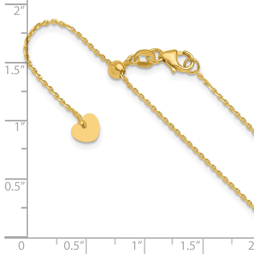 30 Inch 14K Adjustable 1.15mm D/C Oval Link Chain Necklace