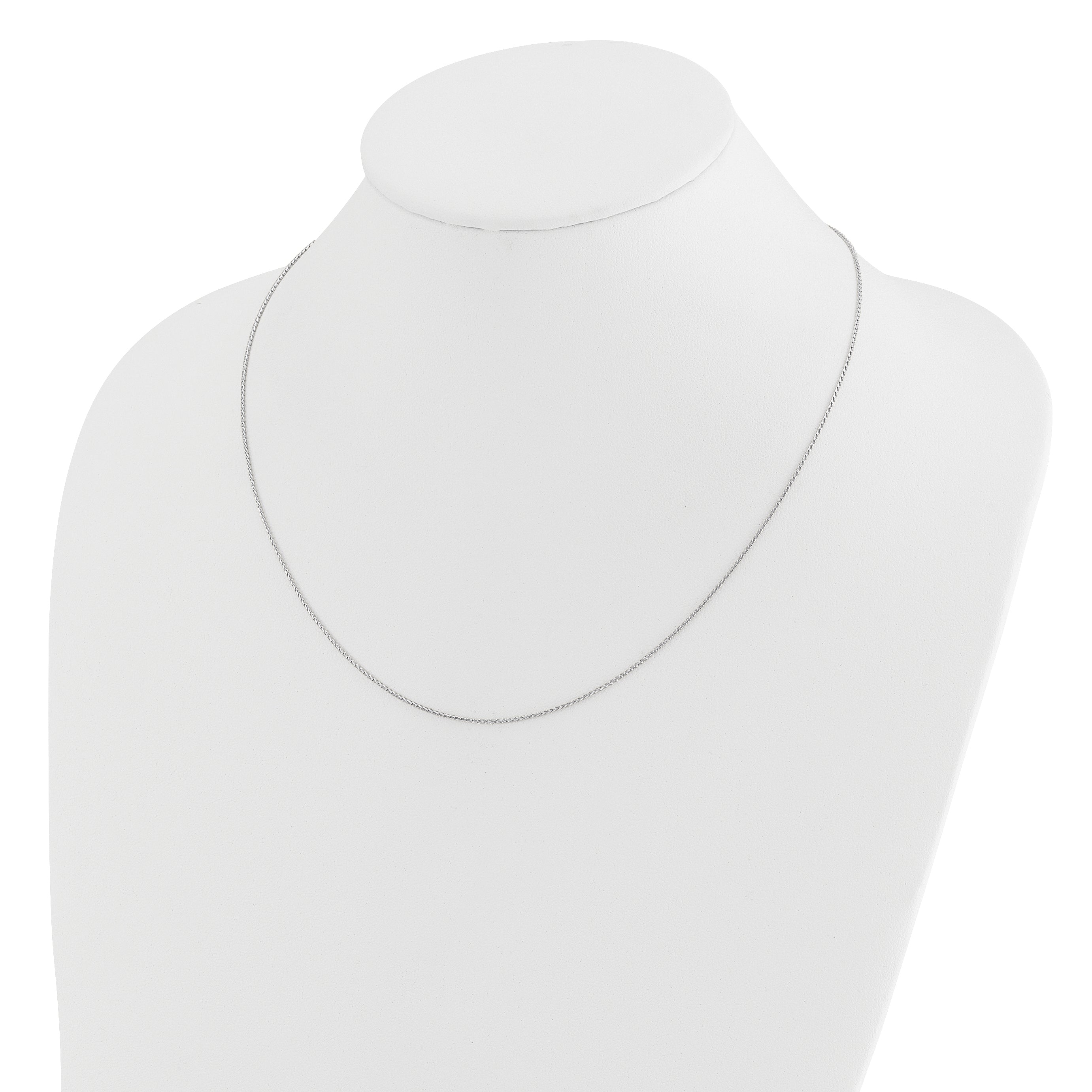 22 Inch 14K White Gold Adjustable 1mm D/C Open Franco Chain Necklace