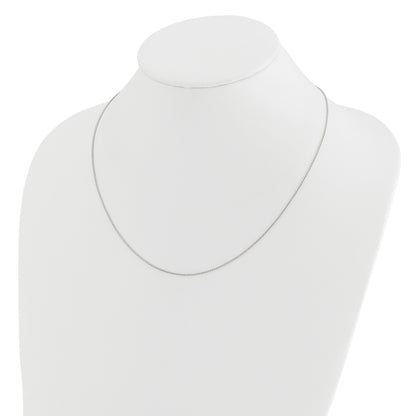 22 Inch 14K White Gold Adjustable 1mm D/C Open Franco Chain Necklace
