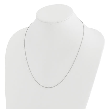 22 Inch 14K White Gold Adjustable 1mm D/C Open Franco Chain Necklace