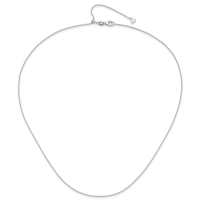 22 Inch 14K White Gold Adjustable 1.1mm D/C Cable Chain Necklace