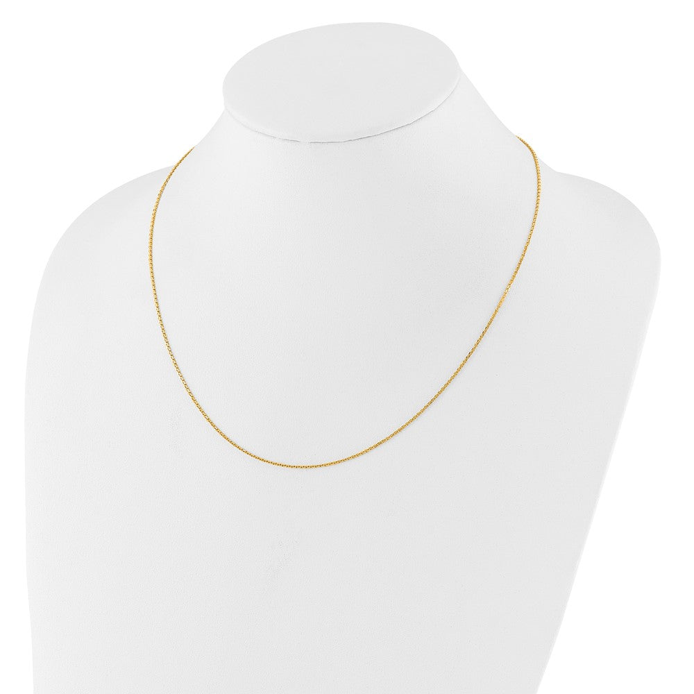 22 Inch 14K Adjustable 1.25mm D/C Cable Chain Necklace