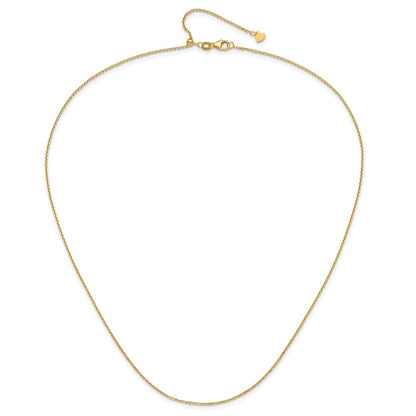 22 Inch 14K Adjustable 1.25mm D/C Cable Chain Necklace