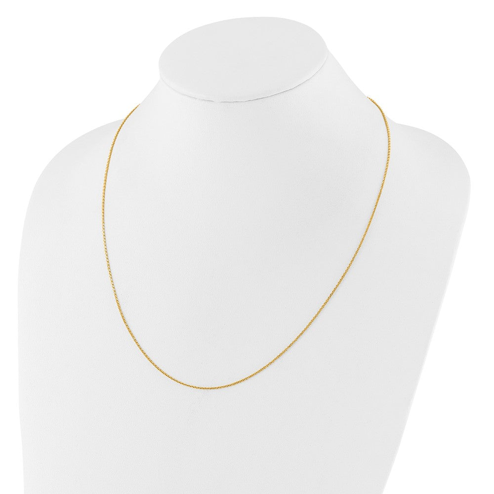 22 Inch 14K Adjustable 1.25mm D/C Cable Chain Necklace