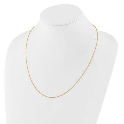 22 Inch 14K Adjustable 1.25mm D/C Cable Chain Necklace