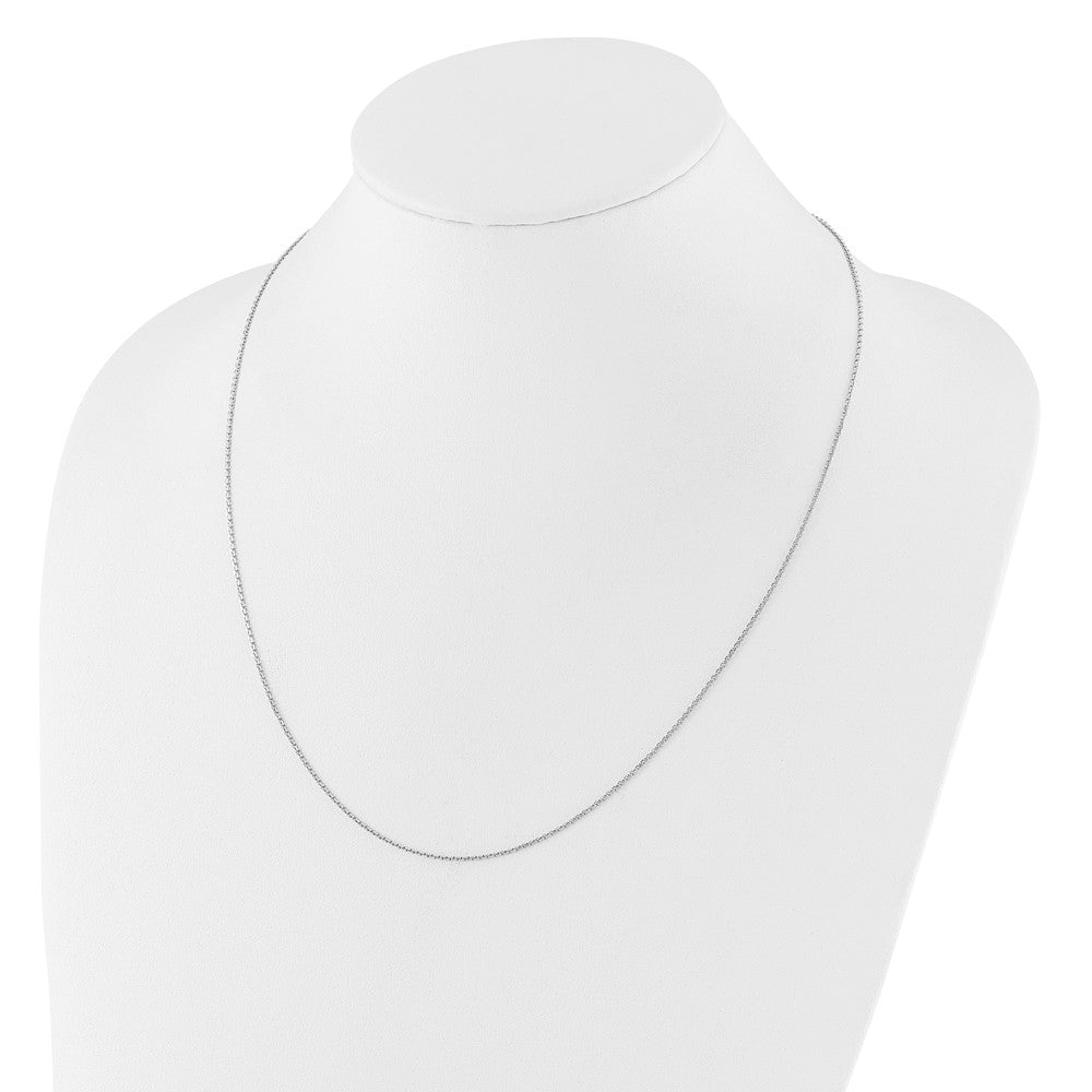 22 Inch 14K White Gold Adjustable 1.25mm D/C Cable Chain Necklace