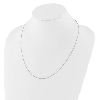 22 Inch 14K White Gold Adjustable 1.25mm D/C Cable Chain Necklace
