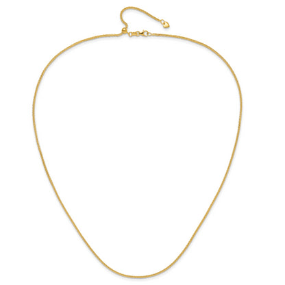 22 Inch 14K Adjustable 1.5mm Wheat Chain Necklace