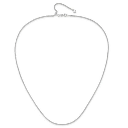 22 Inch 14K White Gold Adjustable 1.5mm Wheat Chain Necklace