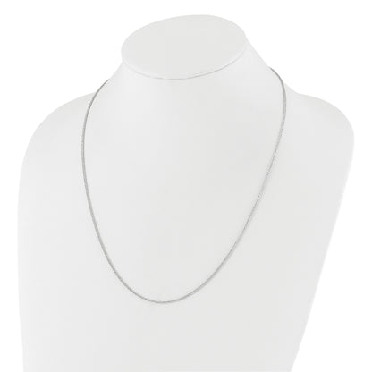 22 Inch 14K White Gold Adjustable 1.5mm Wheat Chain Necklace