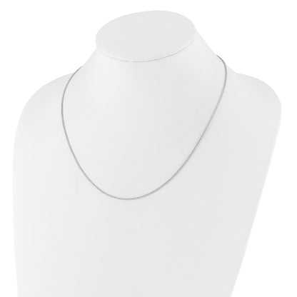 22 Inch 14K White Gold Adjustable 1.3mm D/C Wheat Chain Necklace