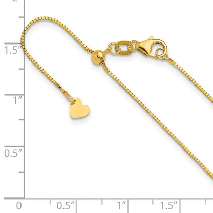 22 Inch 14K Adjustable .7mm Baby Box Chain Necklace