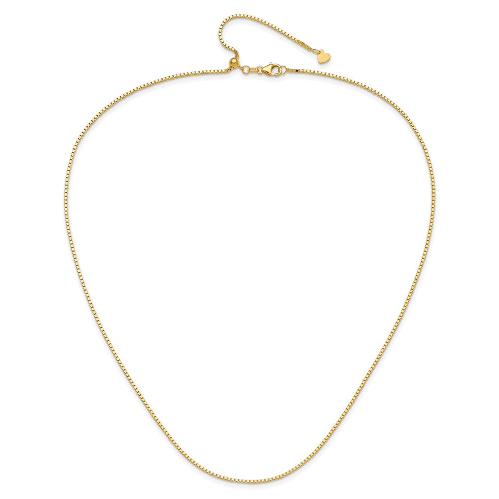 22 Inch 14K Adjustable 1.2mm Box Chain Necklace