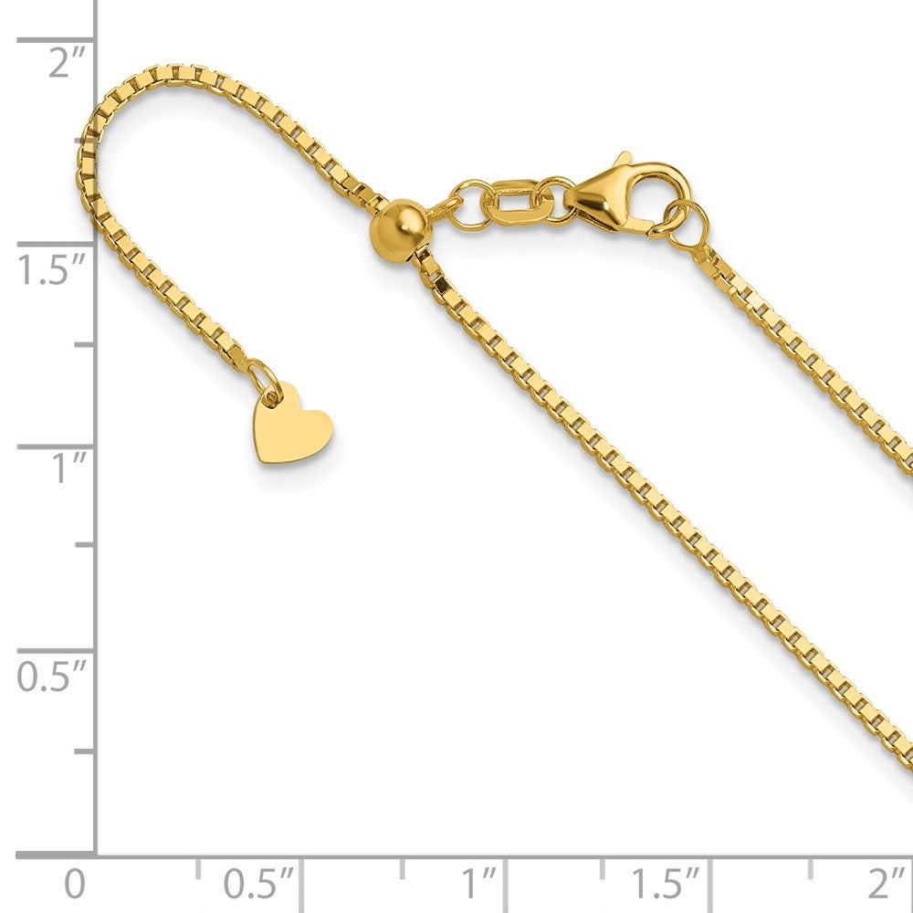 30 Inch 14K Adjustable 1.2mm Box Chain Necklace