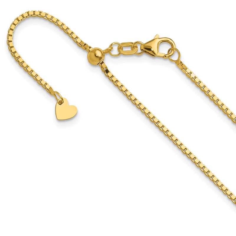 30 Inch 14K Adjustable 1.2mm Box Chain Necklace