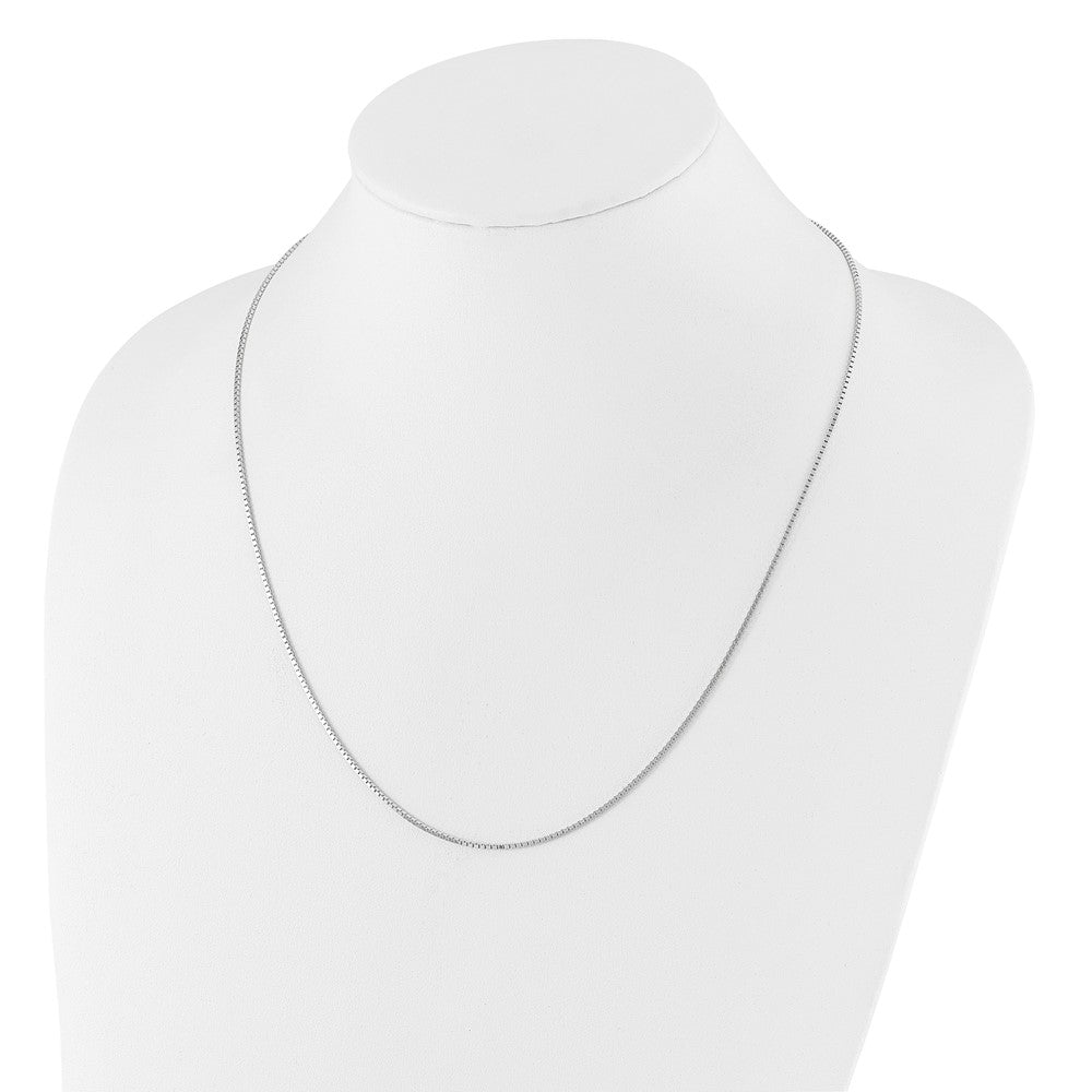 22 Inch 14K White Gold Adjustable 1.2mm Box Chain Necklace