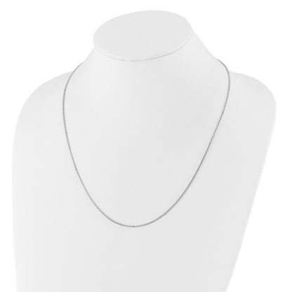 22 Inch 14K White Gold Adjustable 1.2mm Box Chain Necklace