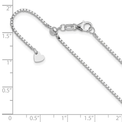 30 Inch 14K White Gold Adjustable 1.2mm Box Chain Necklace