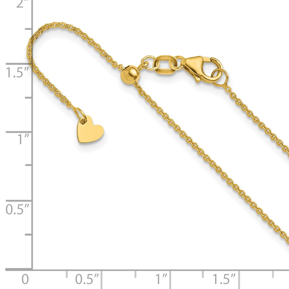 22 Inch 14K Adjustable 1.25mm Flat Cable Chain Necklace