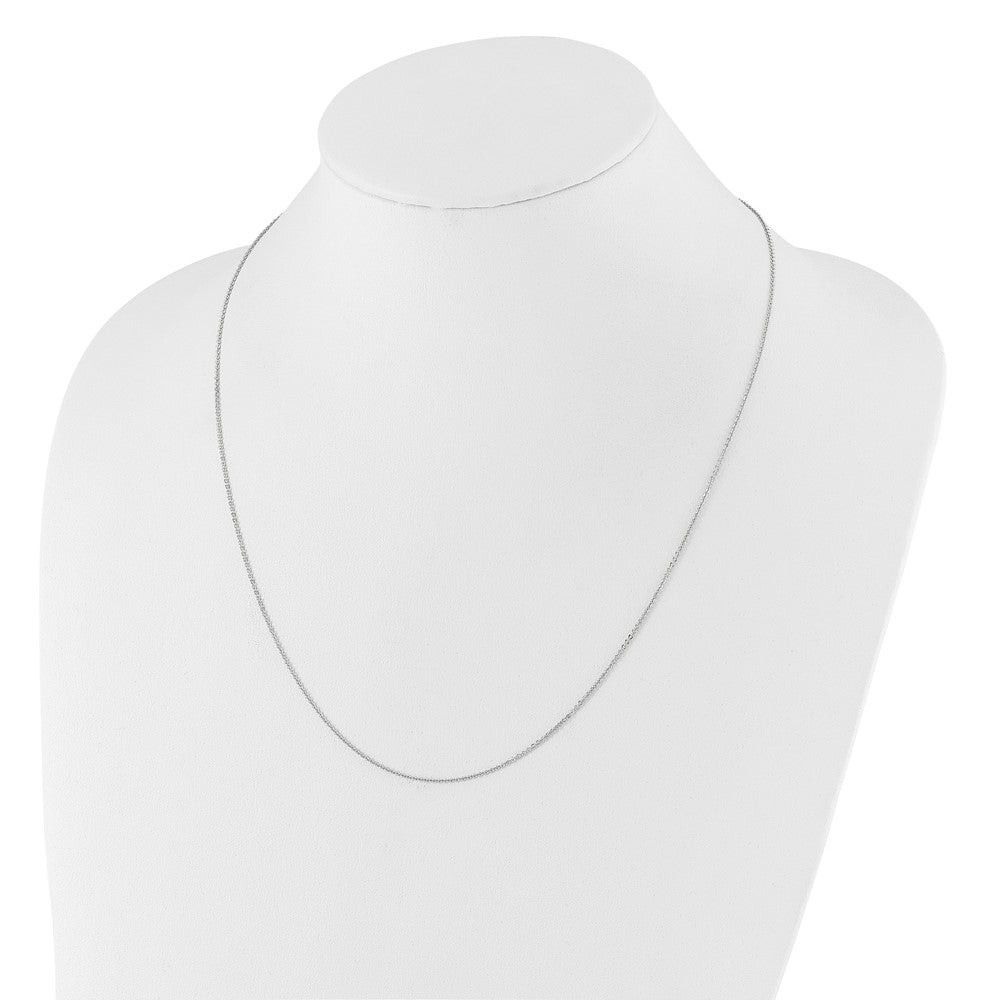 22 Inch 14K White Gold Adjustable 1.25mm Flat Cable Chain Necklace