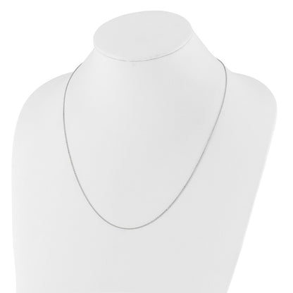 22 Inch 14K White Gold Adjustable 1.25mm Flat Cable Chain Necklace