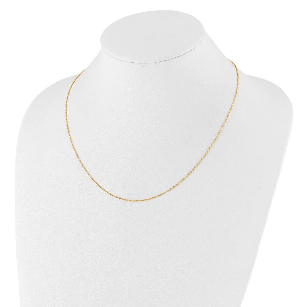22 Inch 14K Adjustable 1.1mm Round Cable Chain Necklace