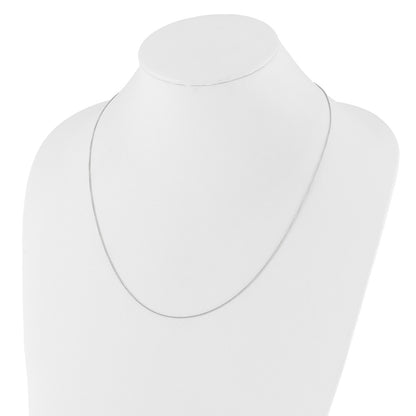 30 Inch 14K White Gold Adjustable 1.1mm Round Cable Chain Necklace
