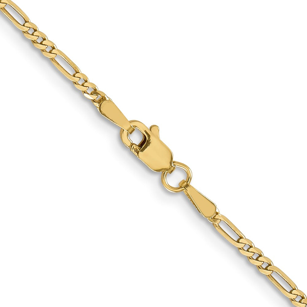 24 Inch 14K 1.8mm Flat Figaro Chain Necklace