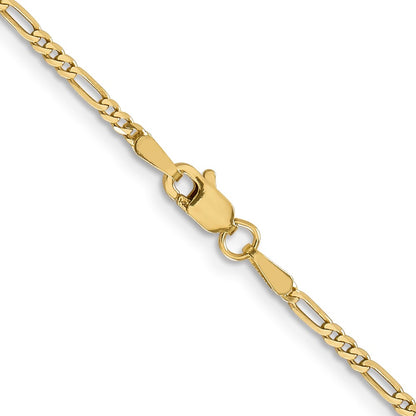 24 Inch 14K 1.8mm Flat Figaro Chain Necklace