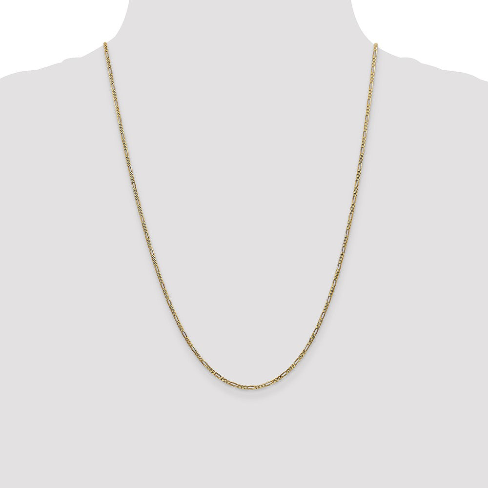 24 Inch 14K 1.8mm Flat Figaro Chain Necklace