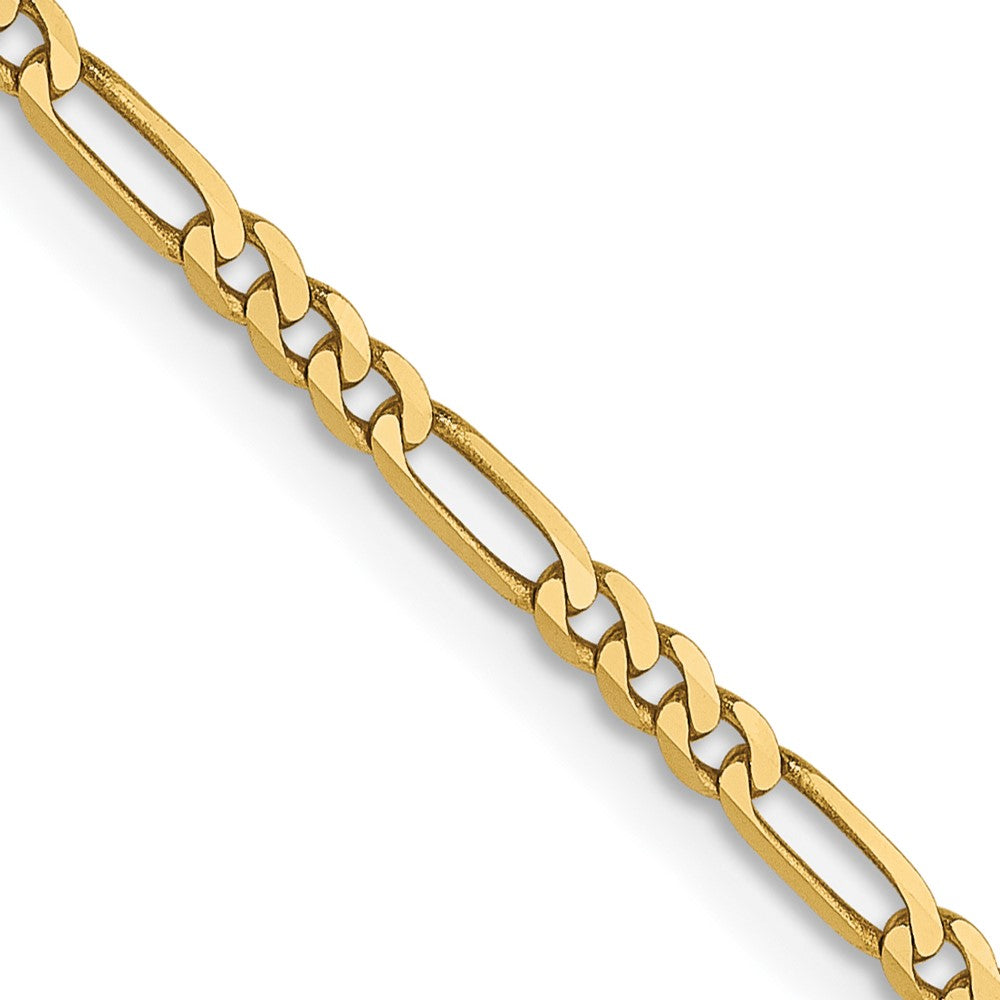 20 Inch 14K 1.8mm Flat Figaro Chain Necklace