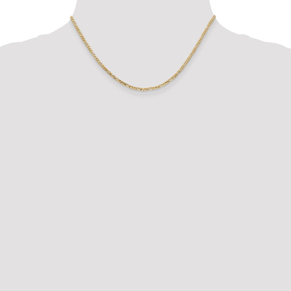 16 Inch 14K 2.25mm Flat Figaro Chain Necklace