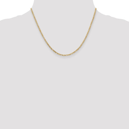 18 Inch 14K 2.25mm Flat Figaro Chain Necklace