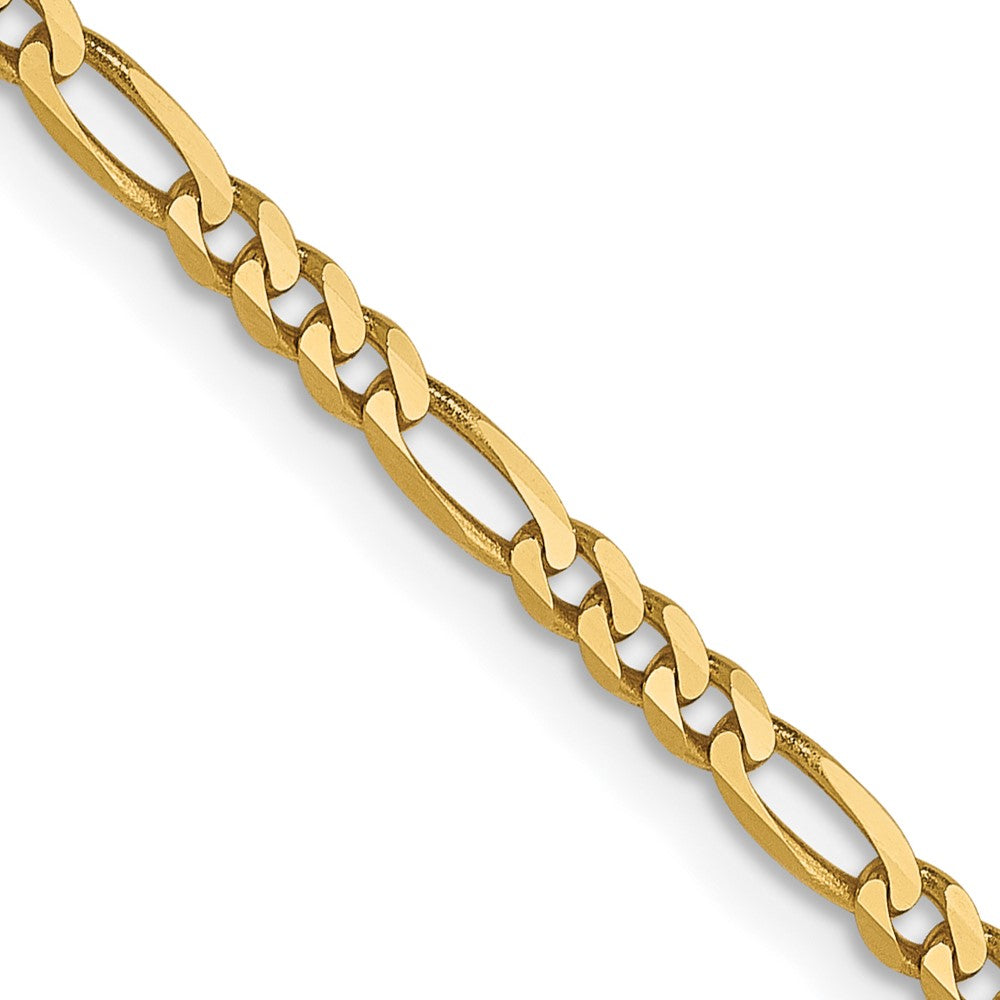 16 Inch 14K 2.25mm Flat Figaro Chain Necklace
