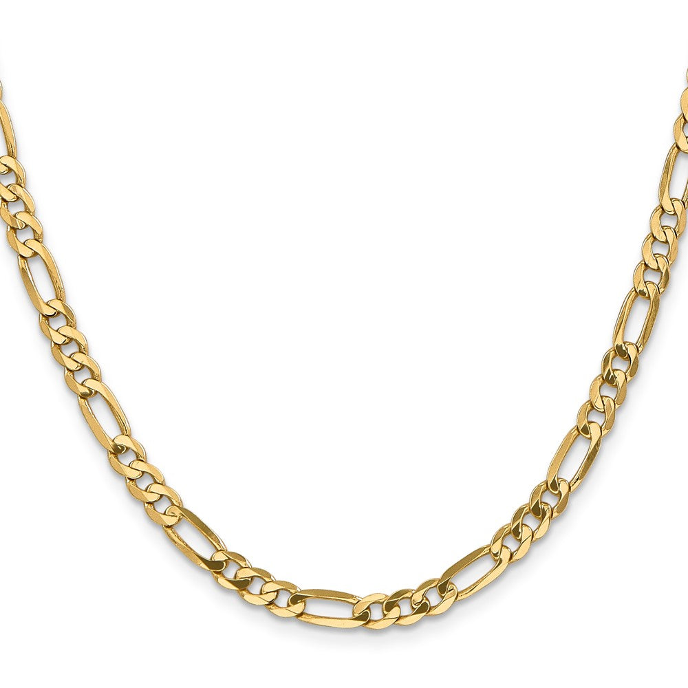 24 Inch 14K 5mm Flat Figaro Chain Necklace