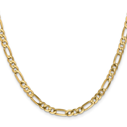 20 Inch 14K 5mm Flat Figaro Chain Necklace