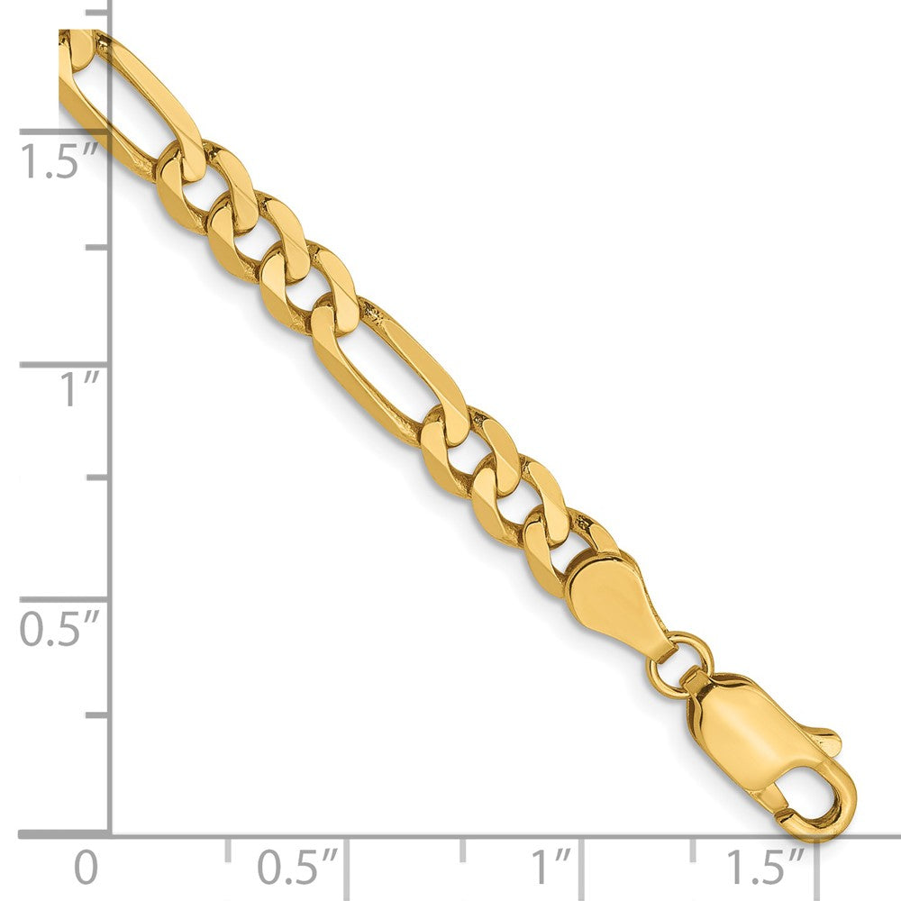 7 Inch 14K 5mm Flat Figaro Chain Bracelet