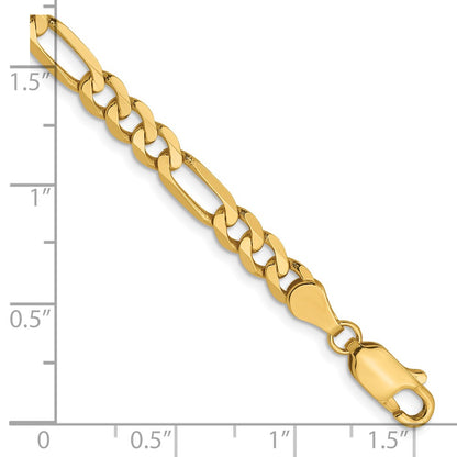 7 Inch 14K 5mm Flat Figaro Chain Bracelet