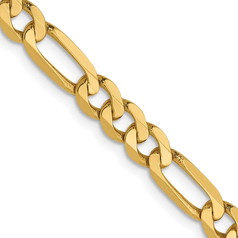 18 Inch 14K 5mm Flat Figaro Chain Necklace