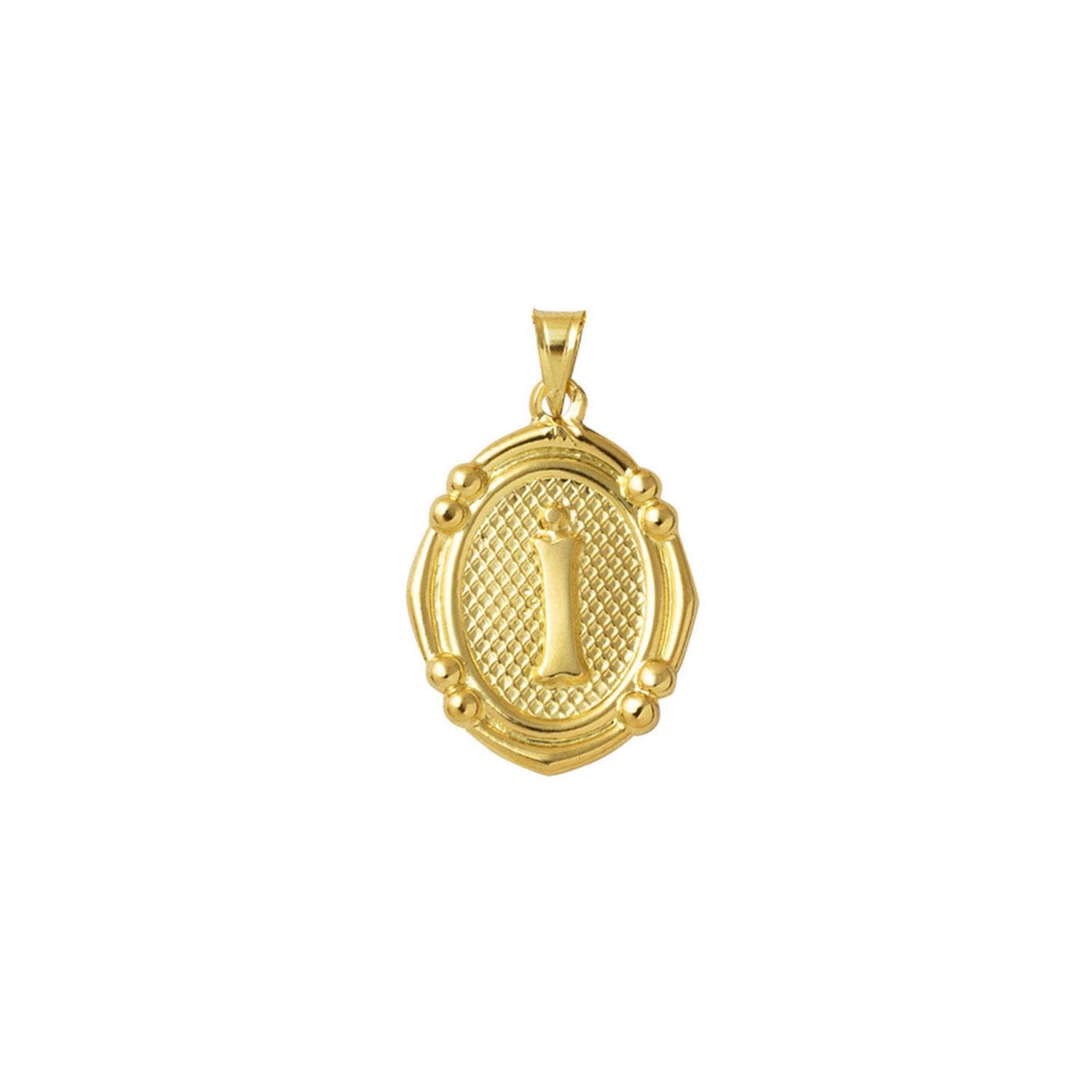 14K Yellow Gold Italian Initial I Pendant