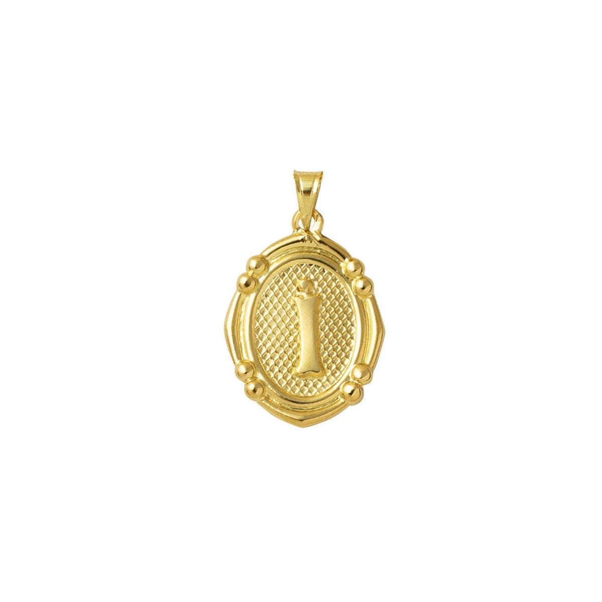14K Yellow Gold Italian Initial I Pendant