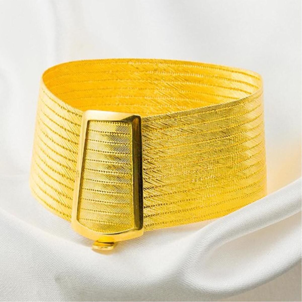 14K Yellow Gold 13 Row Trabzon Mesh Bangle