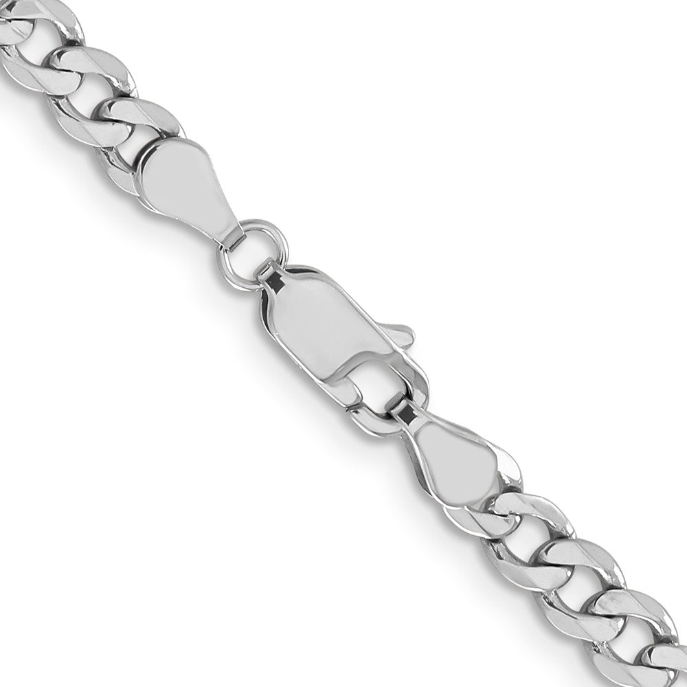 18 Inch 14K White Gold 5mm Flat Figaro Chain Necklace