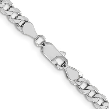 18 Inch 14K White Gold 5mm Flat Figaro Chain Necklace