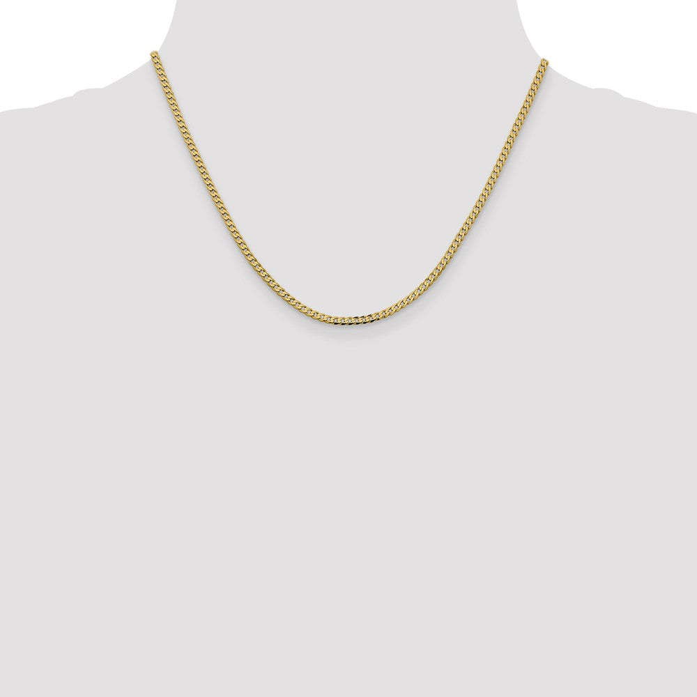18 Inch 14K 2.3mm Flat Beveled Curb Chain Necklace