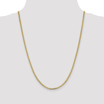 24 Inch 14K 2.3mm Flat Beveled Curb Chain Necklace