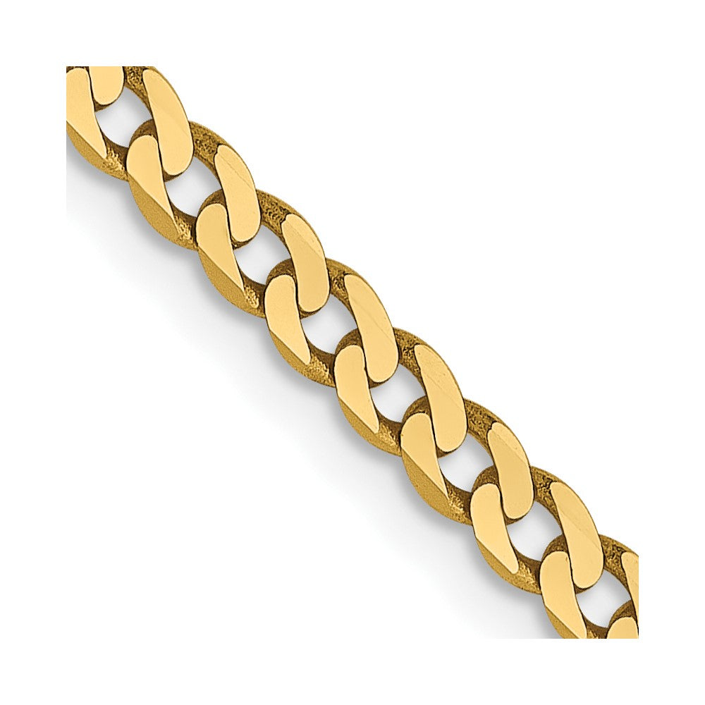 20 Inch 14K 2.3mm Flat Beveled Curb Chain Necklace