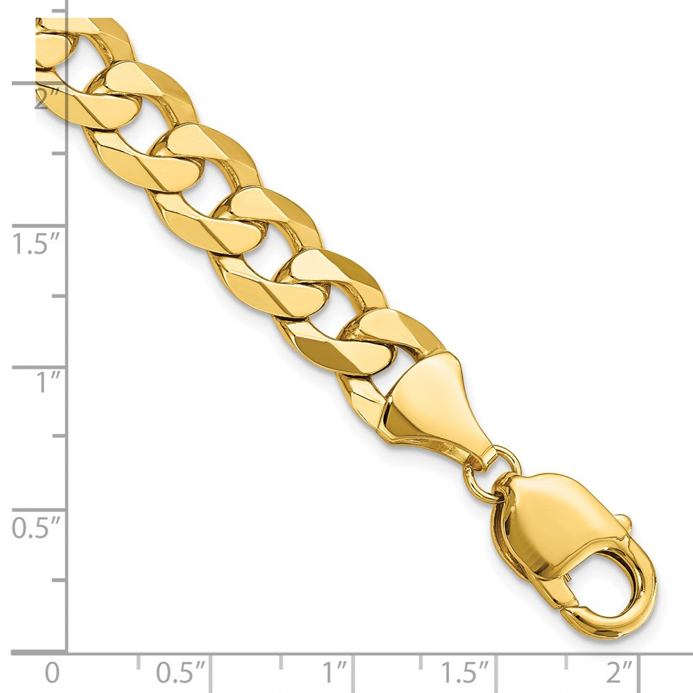 8 Inch 14K 9.5mm Flat Beveled Curb Chain Bracelet