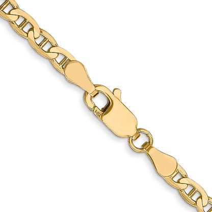 20 Inch 14K 3mm Concave Anchor Chain