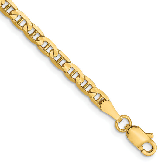 7 Inch 14K 3mm Concave Anchor Chain
